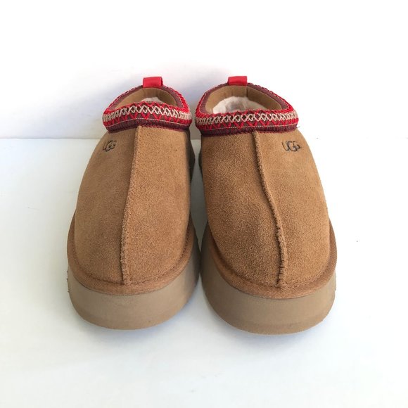 UGG WOMEN TAZZ CHESTNUT SHEARLING SUEDE PLATFORM SHOES US 7  UGG WOMEN TAZZ CHESTNUT SHEARLING LINED SUEDE PLATFORM SHOE US 7 / EU 38 / UK 5
